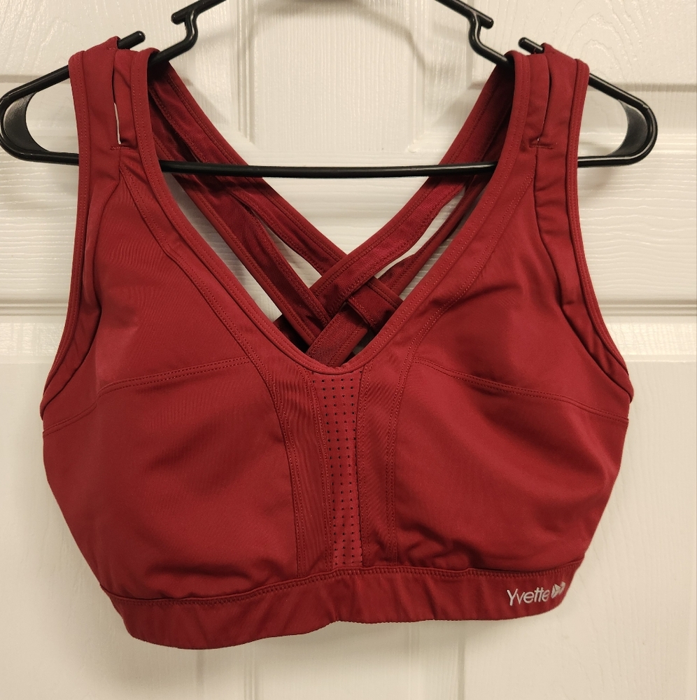 Yvette Burgundy Sports Bra